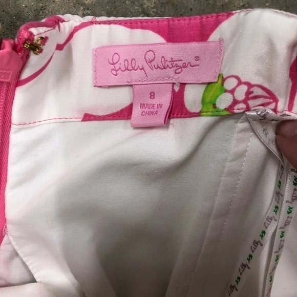 Lilly Pulitzer Blair Printed Silk Dress Hotty Pink She’s A Piston‎ women’s Sz 8 - Picture 3 of 5